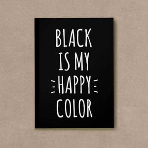 Quadro Decorativo Black is My Happy Color - quadro decorativo em ambiente decorado