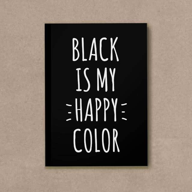 Quadro Decorativo Black is My Happy Color - quadro decorativo em ambiente decorado