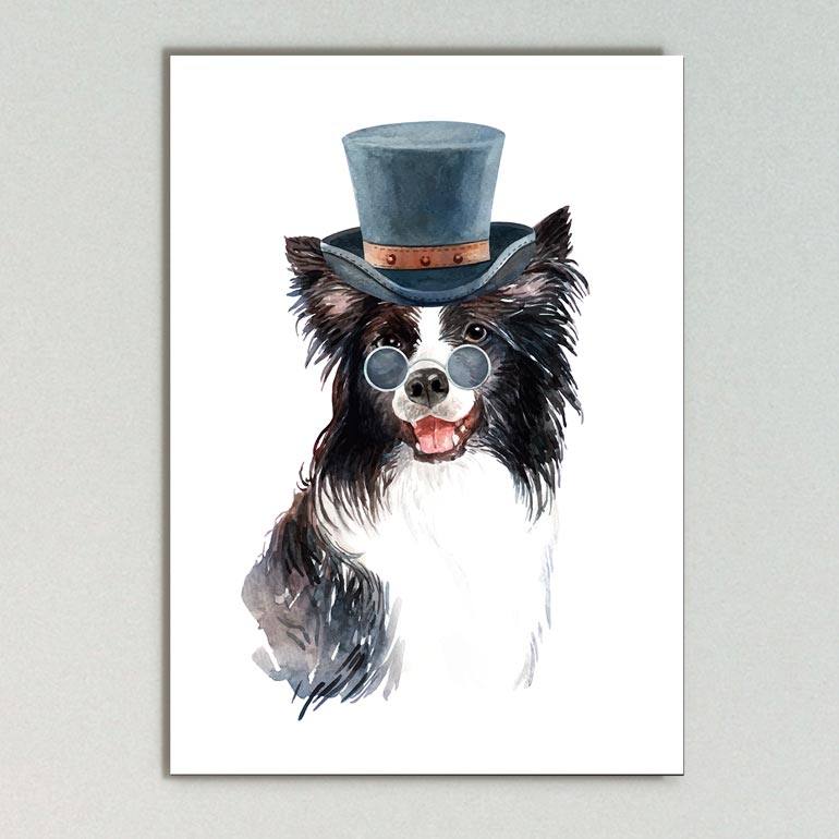 Quadro Decorativo Border Collie - quadro decorativo em ambiente decorado
