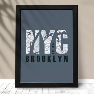 Quadro Decorativo Brooklyn - detalhe da moldura e acabamento