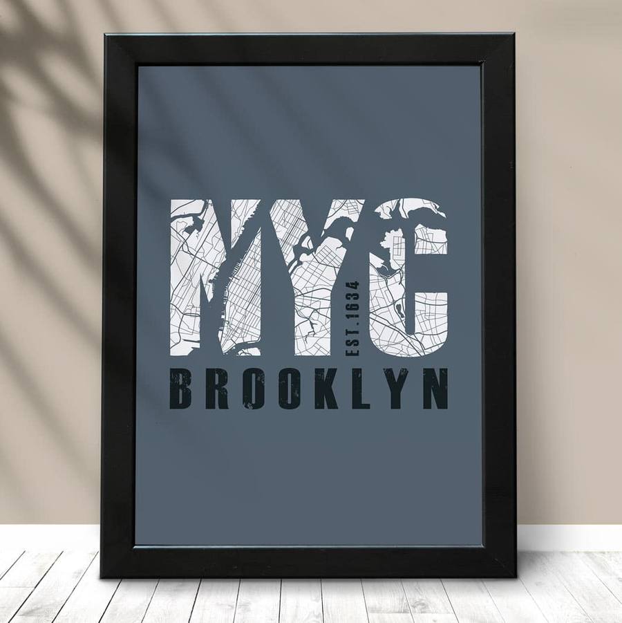Quadro Decorativo Brooklyn - detalhe da moldura e acabamento