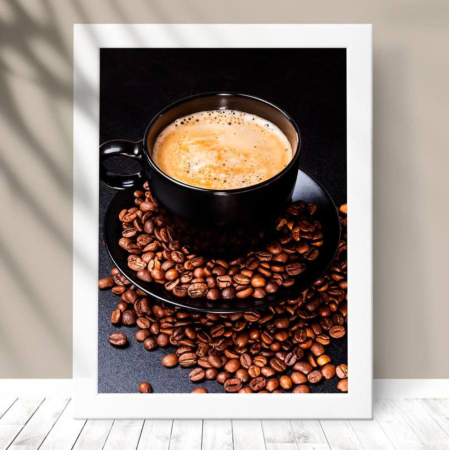 Quadro Decorativo Café - detalhe da moldura e acabamento
