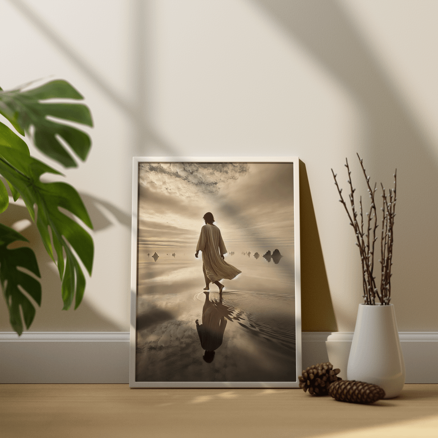 Quadro Decorativo Caminha sobre as Aguas Jesus