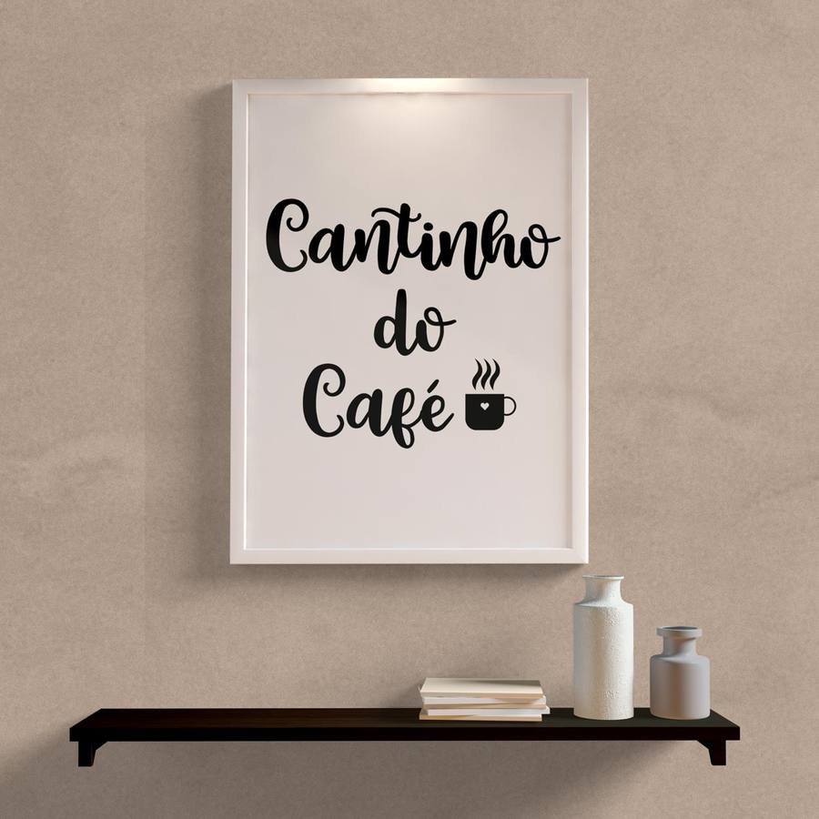 Quadro Decorativo Cantinho do Café - quadro decorativo em ambiente decorado