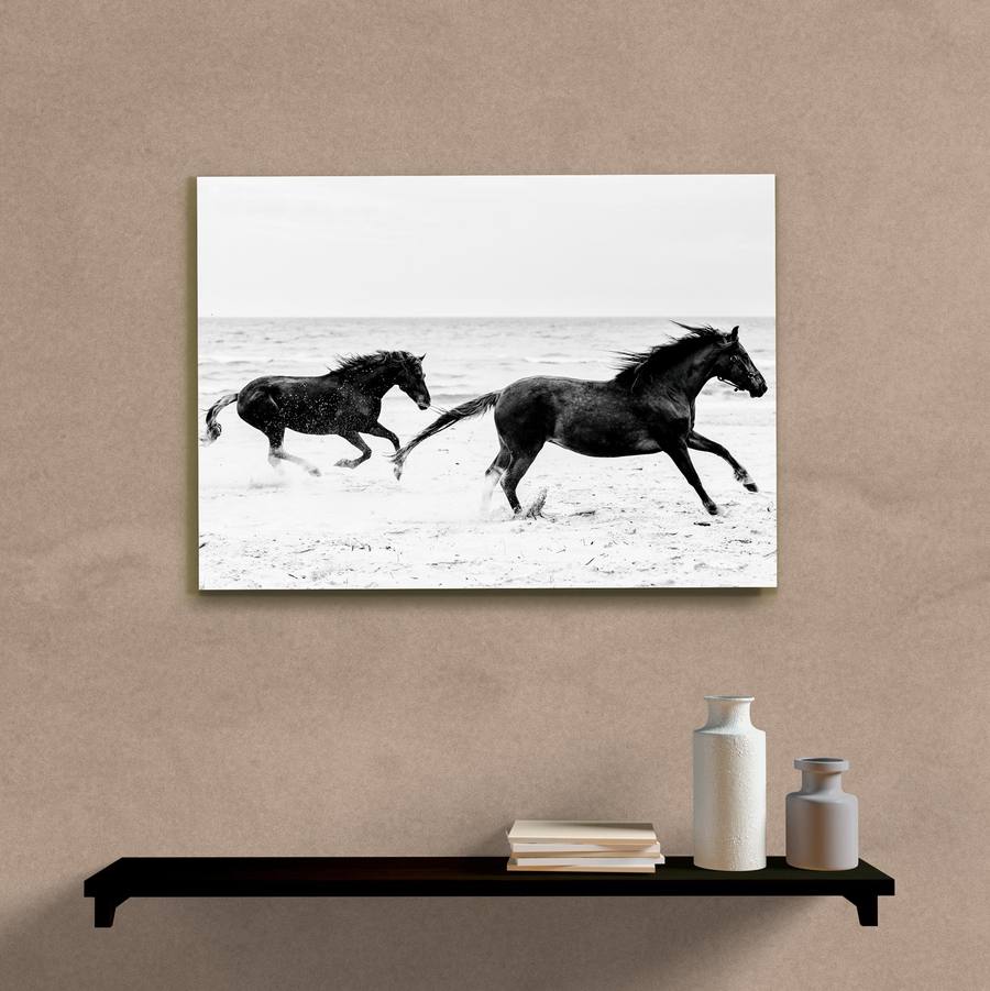Quadro Decorativo Cavalos P&B - imagem 5