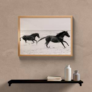 Quadro Decorativo Cavalos P&B - quadro decorativo em ambiente decorado