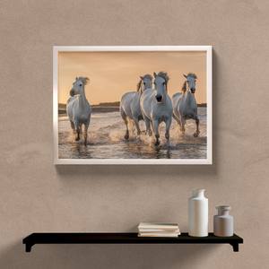 Quadro Decorativo Cavalos - detalhe da moldura e acabamento