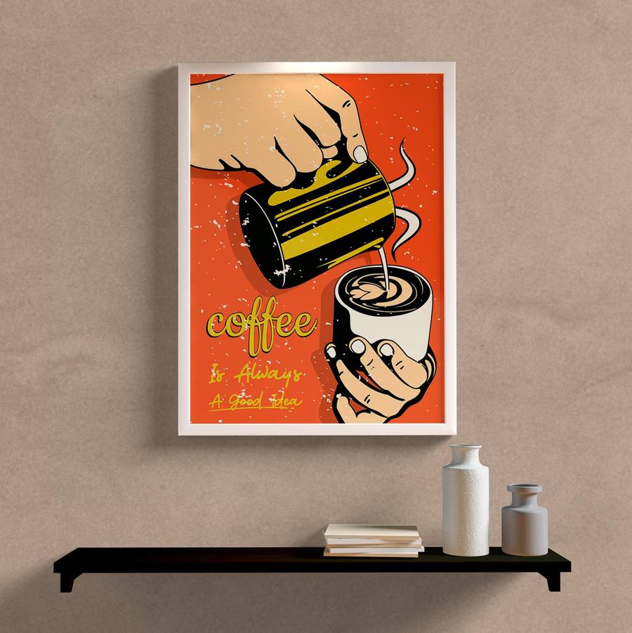 Quadro Decorativo Coffee - detalhe da moldura e acabamento