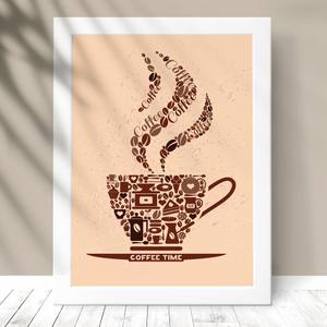 Quadro Decorativo Coffee time - detalhe da moldura e acabamento