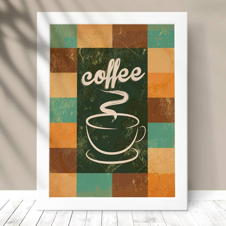Quadro Decorativo Coffee - detalhe da moldura e acabamento