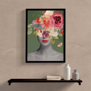 Quadro Decorativo Mulher com flores