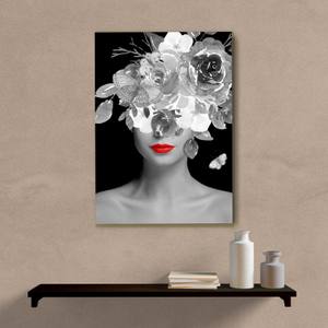 Quadro Decorativo Colagem Mulher P&B - quadro decorativo em ambiente decorado
