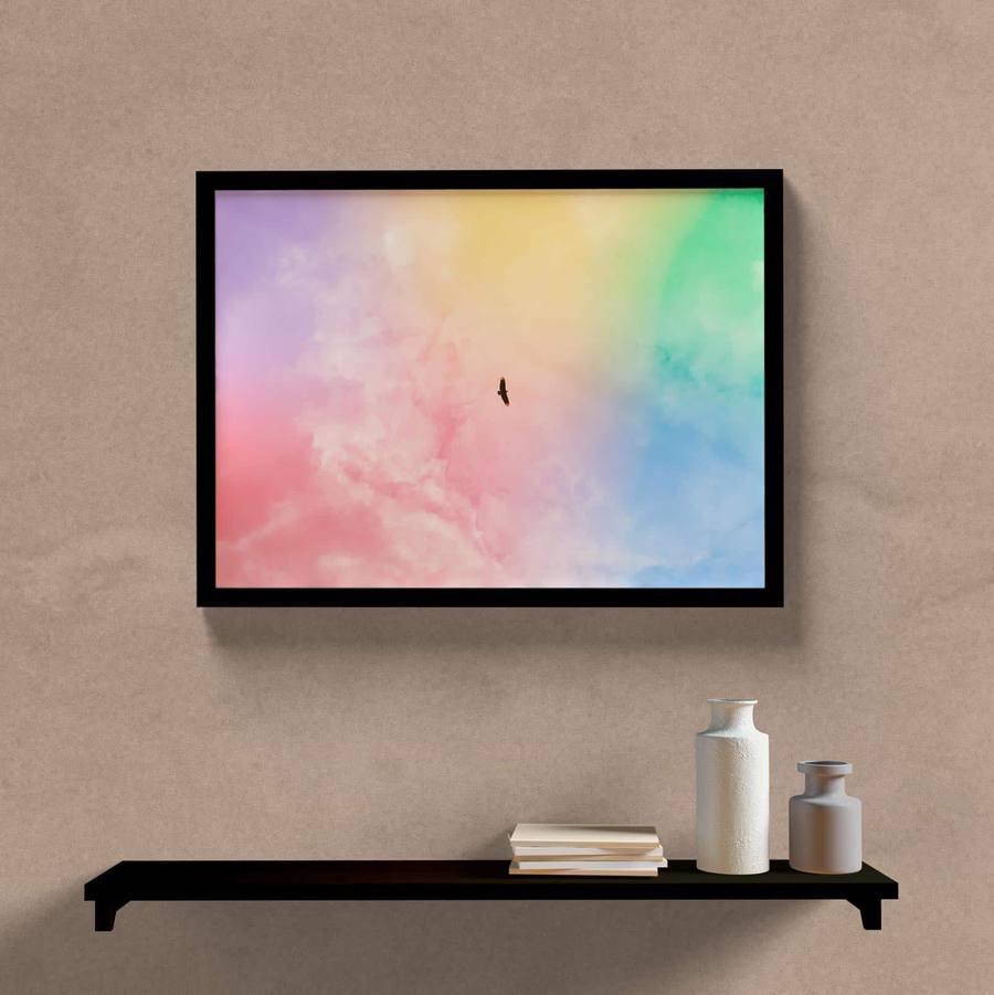 Quadro Decorativo Color Free - detalhe da moldura e acabamento
