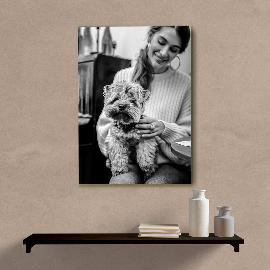 Quadro Decorativo Com Foto Preta e Branca II - quadro decorativo em ambiente decorado