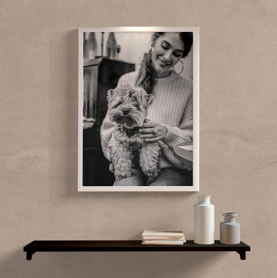 Quadro Decorativo Com Foto Preta e Branca II - detalhe da moldura e acabamento