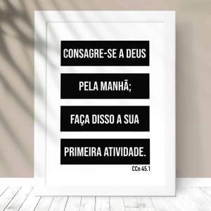 Quadro Decorativo Consagre-se a Deus - detalhe da moldura e acabamento
