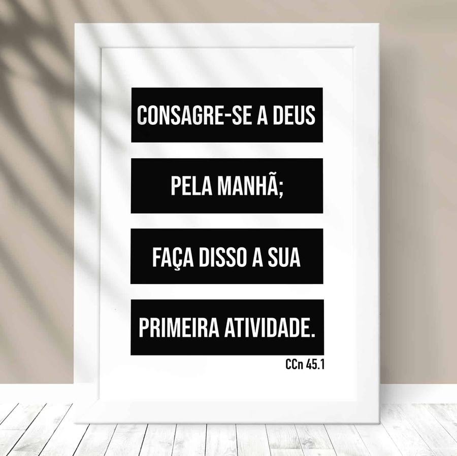 Quadro Decorativo Consagre-se a Deus - detalhe da moldura e acabamento
