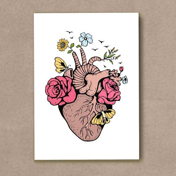 Quadro Decorativo Coração Anatômico - quadro decorativo em ambiente decorado