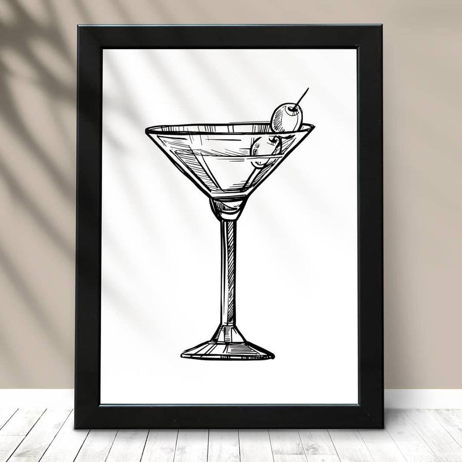 Quadro Decorativo Drink - detalhe da moldura e acabamento