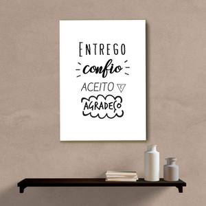 Quadro Decorativo Entrego Confio Aceito e Agradeço - quadro decorativo em ambiente decorado