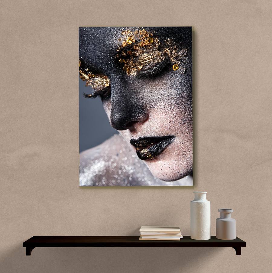 Quadro Decorativo Face Mulher - quadro decorativo em ambiente decorado