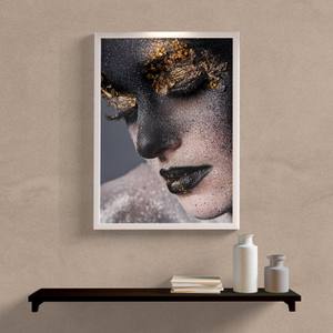 Quadro Decorativo Face Mulher - detalhe da moldura e acabamento