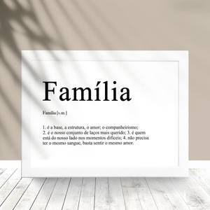 Quadro Decorativo Família Significado - detalhe da moldura e acabamento