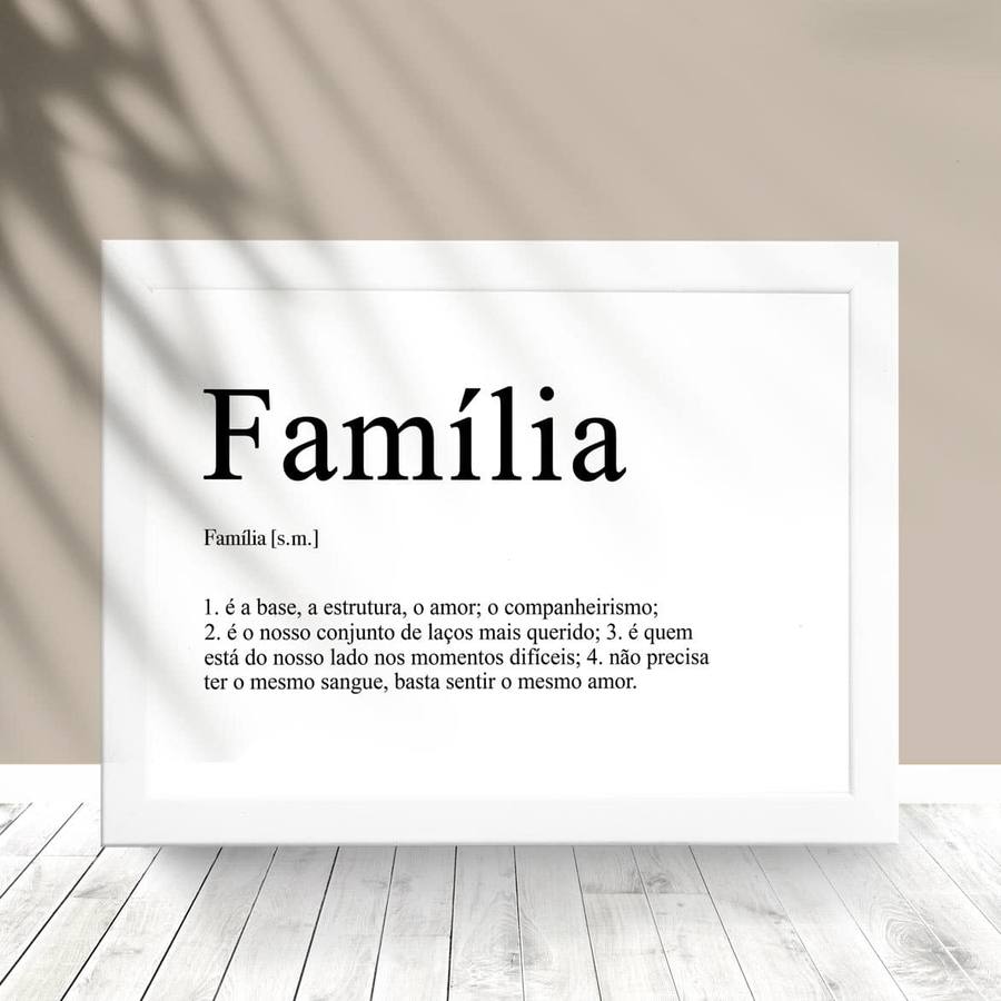 Quadro Decorativo Família Significado - detalhe da moldura e acabamento