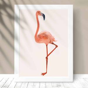Quadro Decorativo Flamingo - detalhe da moldura e acabamento
