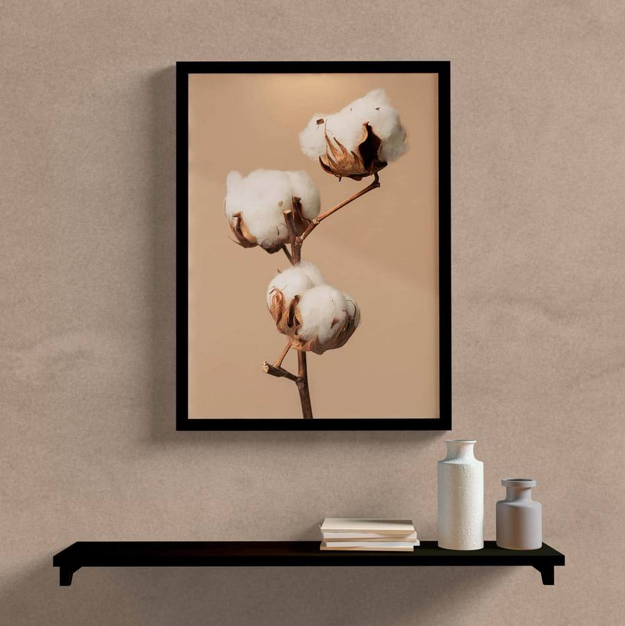 Quadro Decorativo Paisagem Flor de Algodão - vista aproximada da impressão