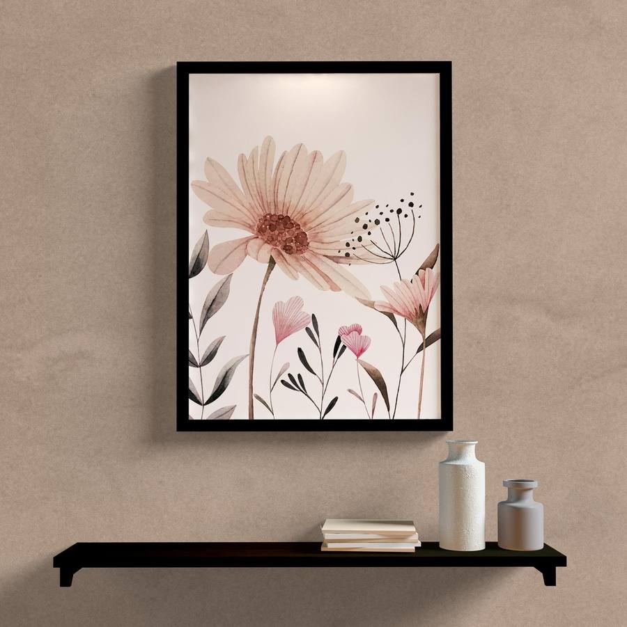 Quadro Decorativo Flores - detalhe da moldura e acabamento
