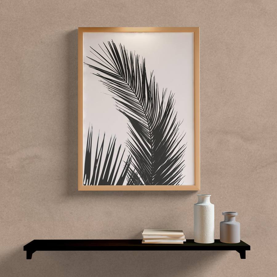 Quadro Decorativo Folha Tropical - quadro decorativo em ambiente decorado