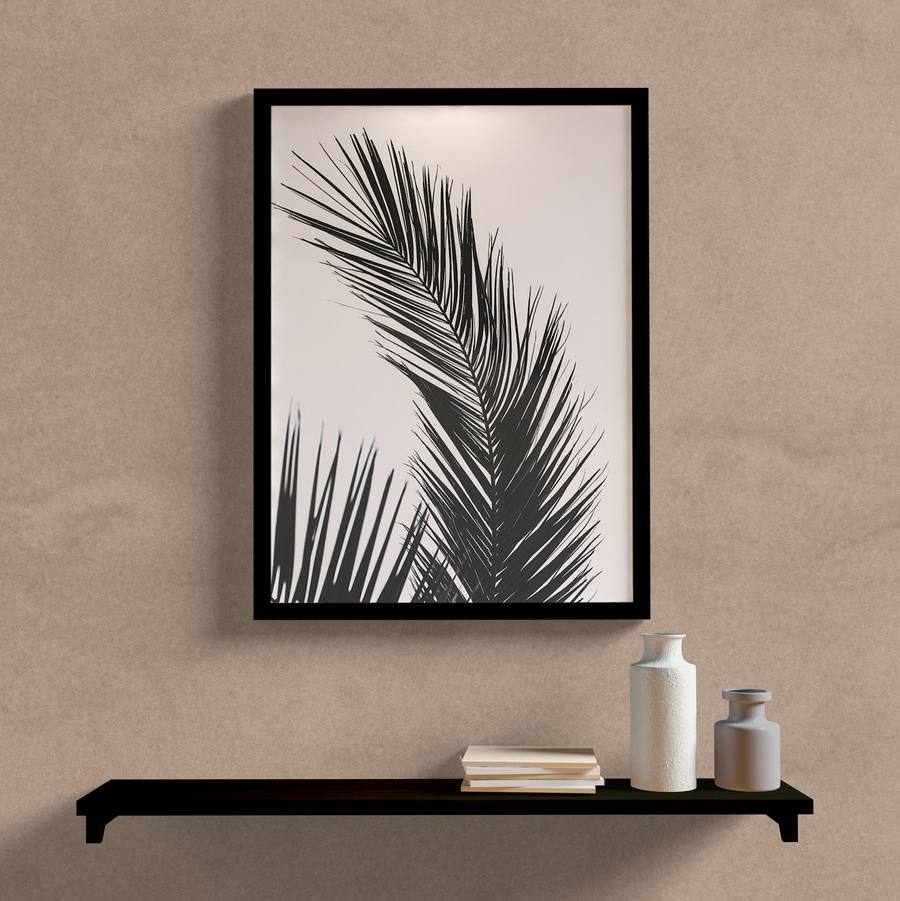 Quadro Decorativo Folha Tropical - detalhe da moldura e acabamento