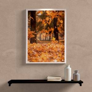 Quadro Decorativo Folhas Amarelas - detalhe da moldura e acabamento