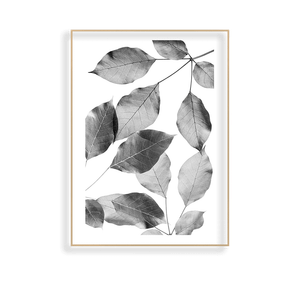 Quadro Decorativo Silhuetas Folhares - vista aproximada da impressão