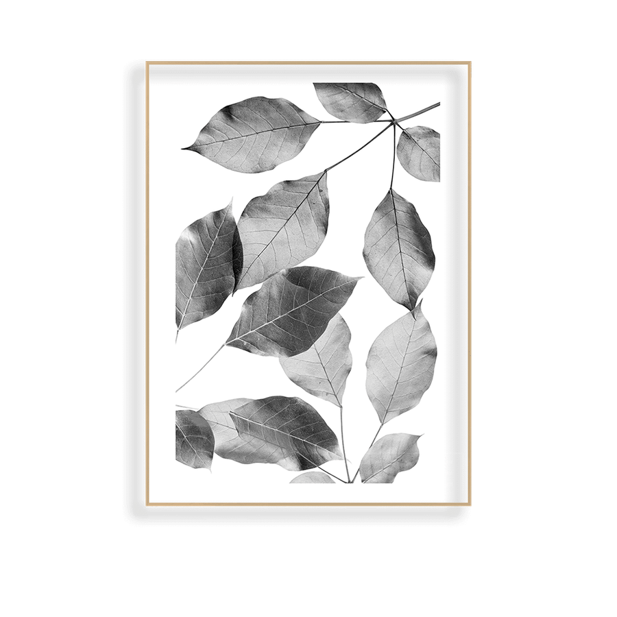 Quadro Decorativo Silhuetas Folhares - vista aproximada da impressão