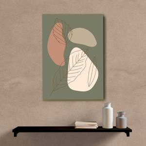 Quadro Decorativo Formas e Folhas - vista aproximada da impressão