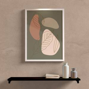 Quadro Decorativo Formas e Folhas - detalhe da moldura e acabamento