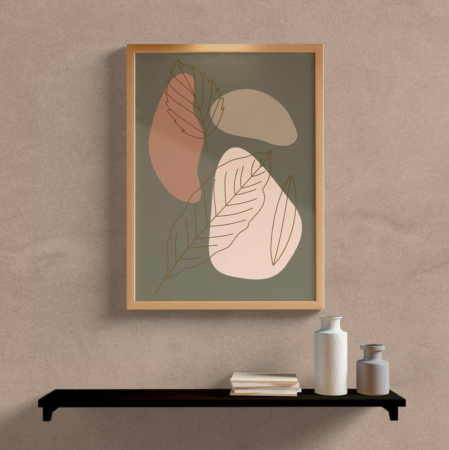 Quadro Decorativo Formas e Folhas - imagem 5