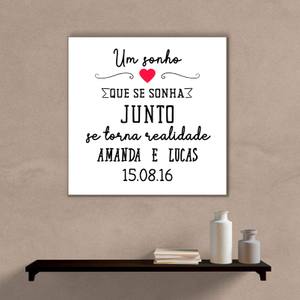 Quadro Decorativo Frase Casal Personalizado - quadro decorativo em ambiente decorado