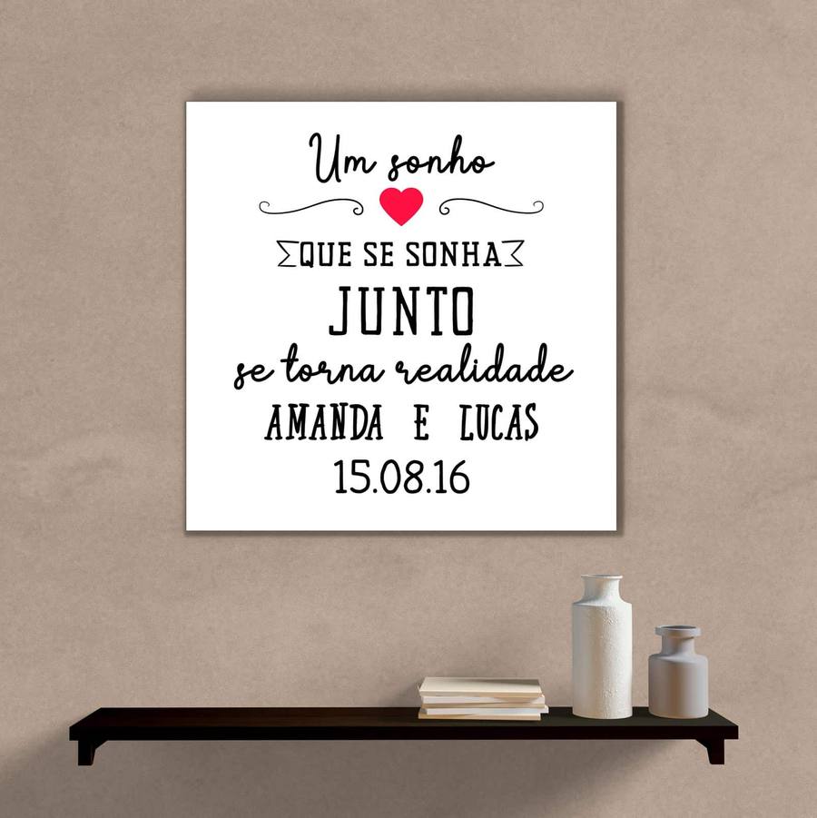 Quadro Decorativo Frase Casal Personalizado - quadro decorativo em ambiente decorado