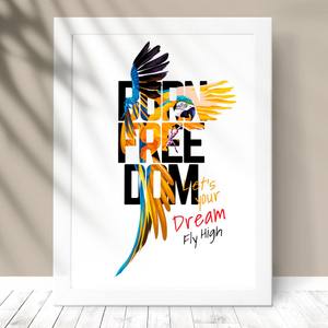 Quadro Decorativo Freedom - detalhe da moldura e acabamento