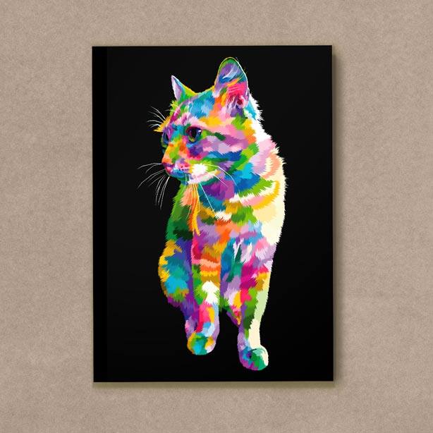 Quadro Decorativo Gato - quadro decorativo em ambiente decorado