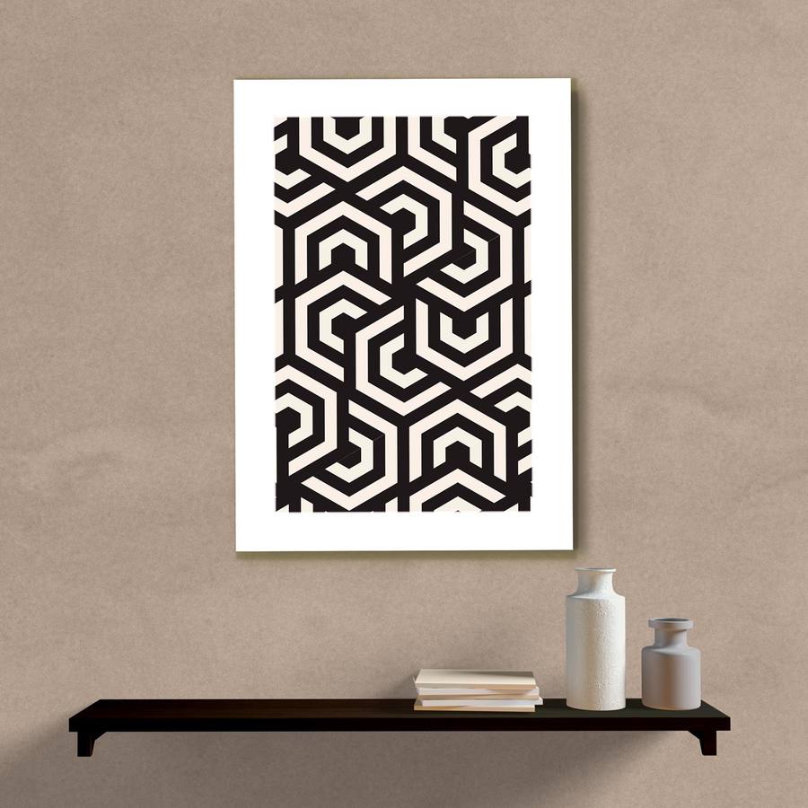 Quadro Decorativo Geométrico Fini - quadro decorativo em ambiente decorado