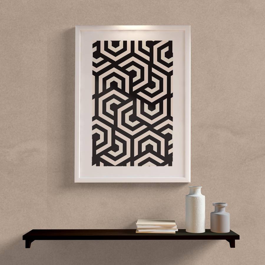 Quadro Decorativo Geométrico Fini - detalhe da moldura e acabamento