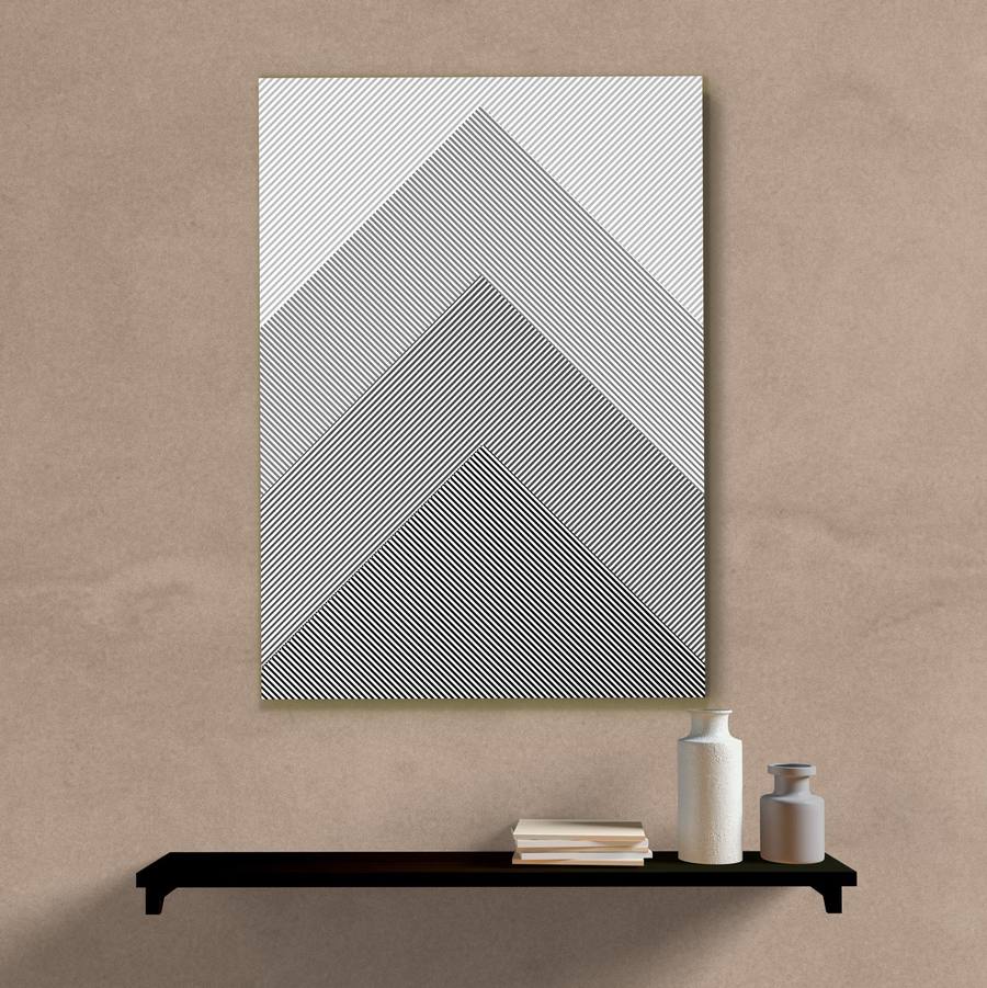 Quadro Decorativo Geométrico Listras - quadro decorativo em ambiente decorado