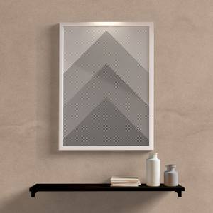 Quadro Decorativo Geométrico Listras - detalhe da moldura e acabamento
