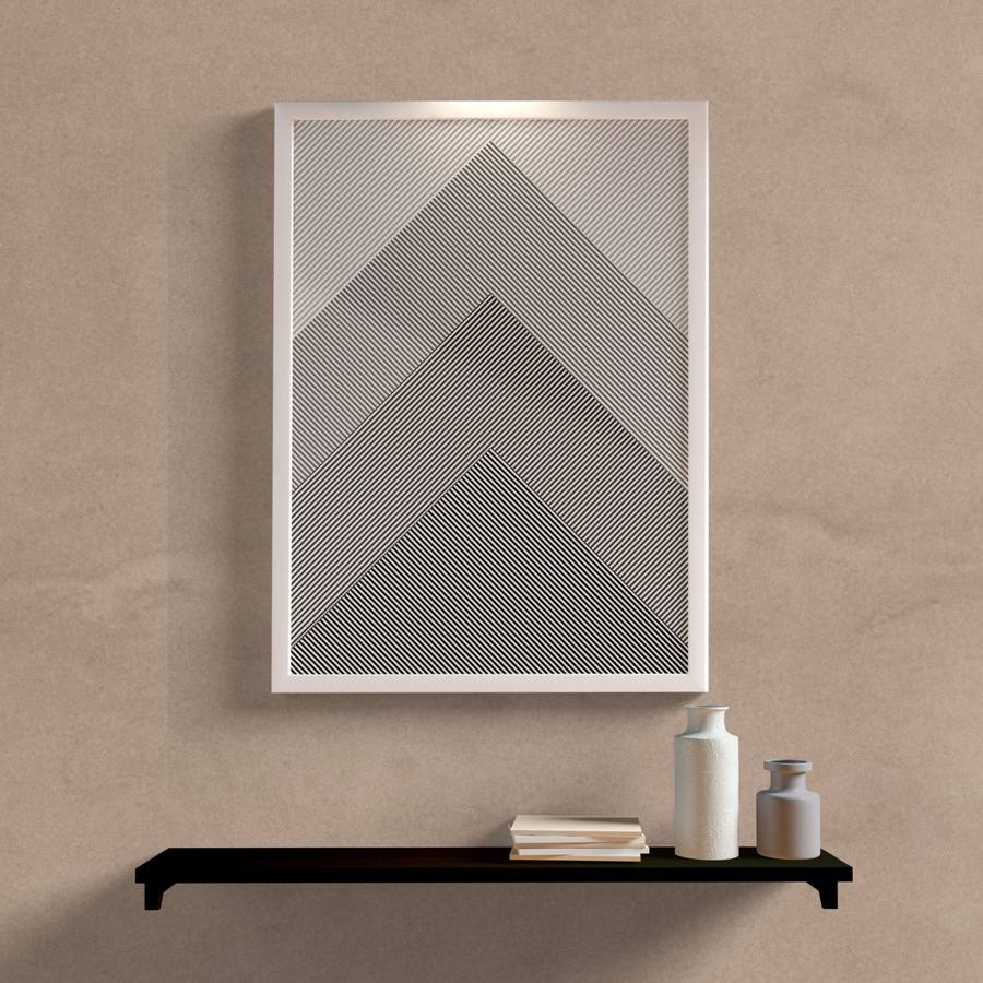 Quadro Decorativo Geométrico Listras - detalhe da moldura e acabamento