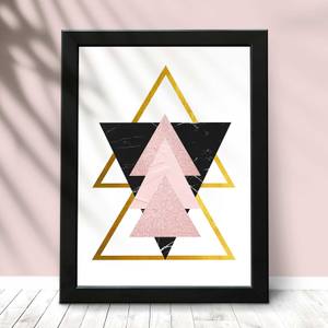 Quadro Decorativo Geométrico Rosa | Wallze