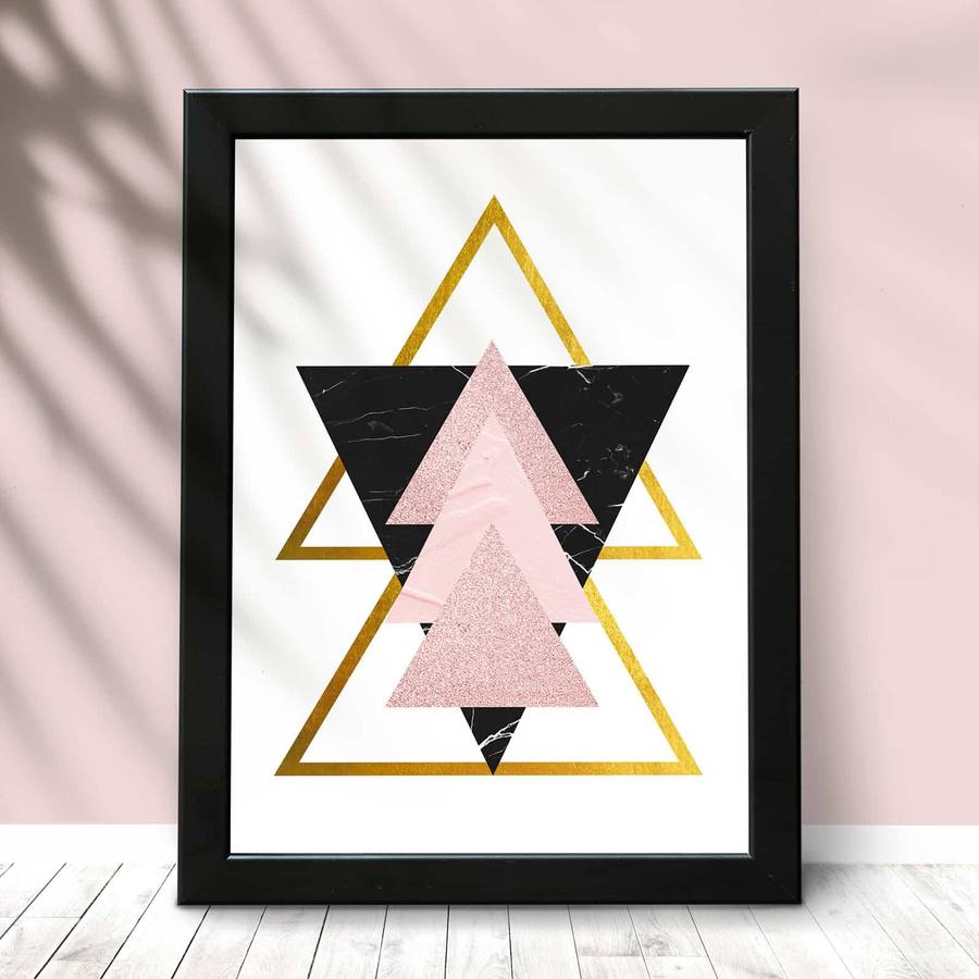Quadro Decorativo Geométrico Rosa | Wallze